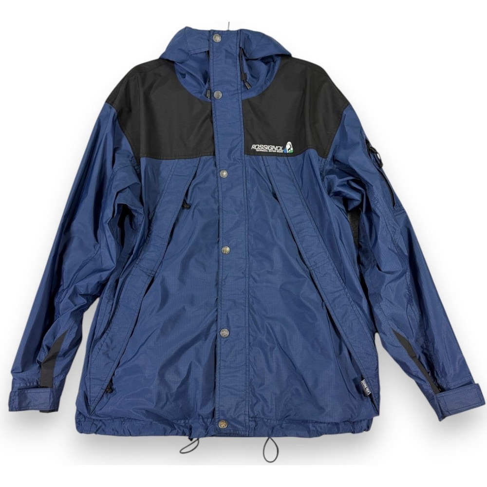 Vtg Rossignol Gore Tex Ski Snowboarding Jacket Mens L Blue Technical Outerwear